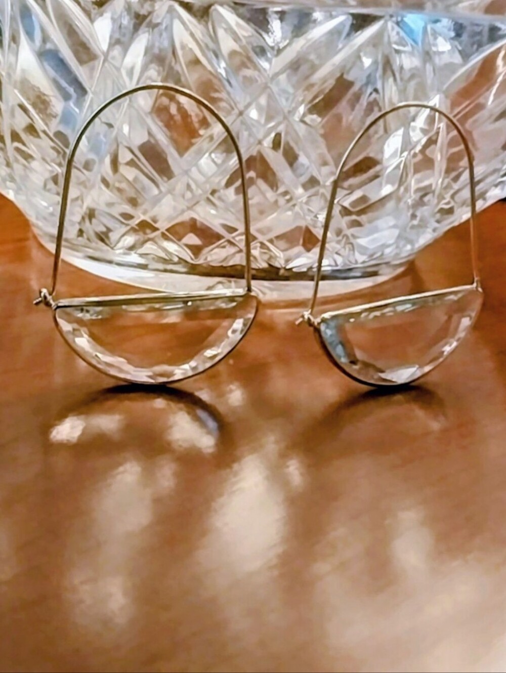 Anthropologie Crescent Hoop Earrings Clear